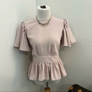 Pale Pink Express Peplum Blouse medium